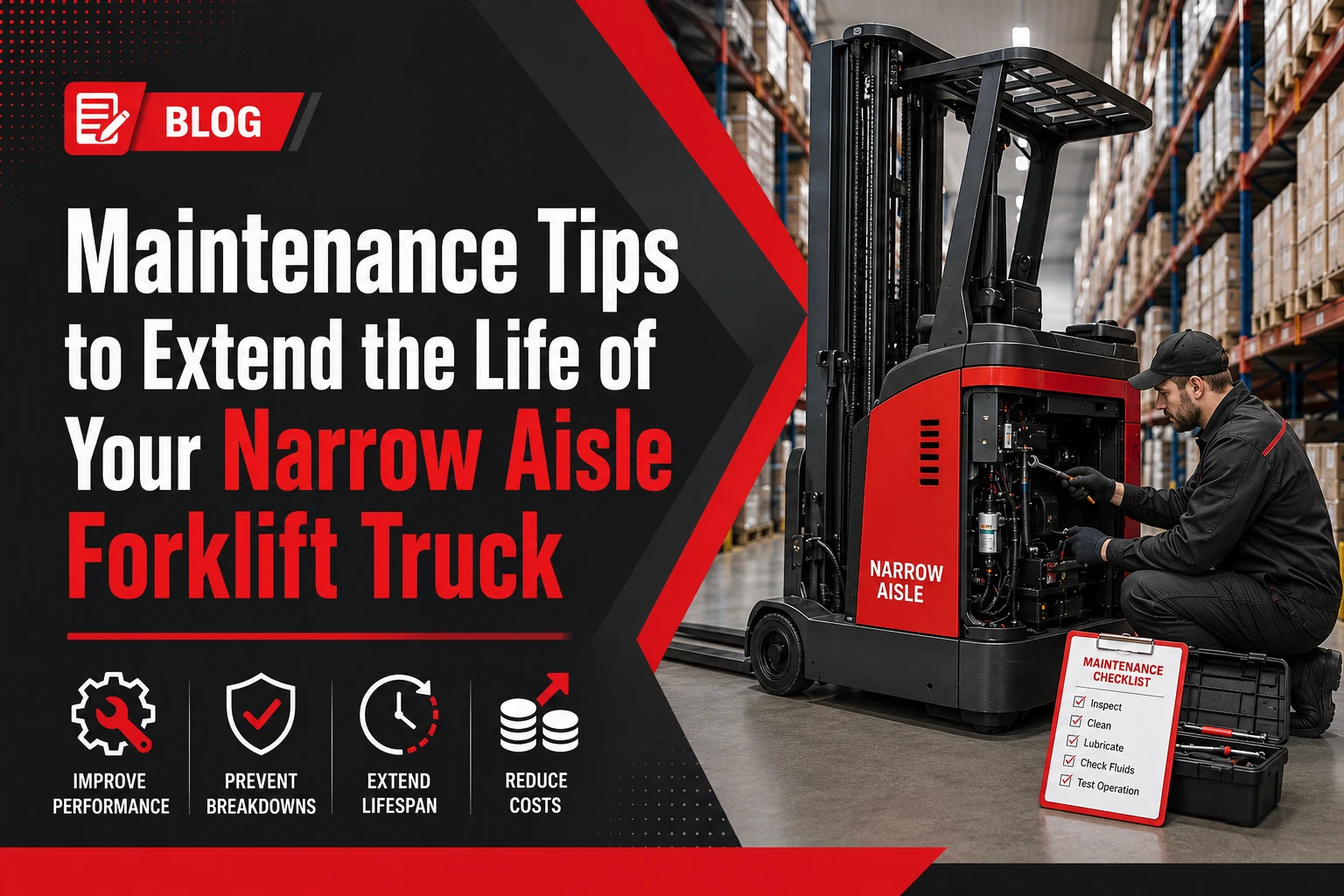 Maintenance Tips to Extend the Life of Your Narrow Aisle Forklift Truck