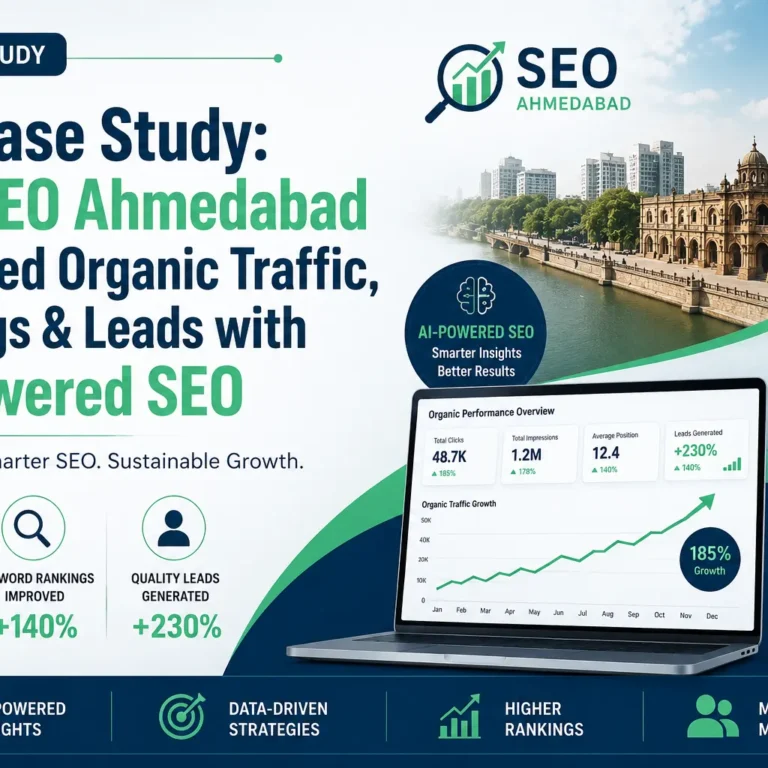 SEO Case Study How SEO Ahmedabad Increased Organic Traffic, Rankings & Leads with AI-Powered SEO