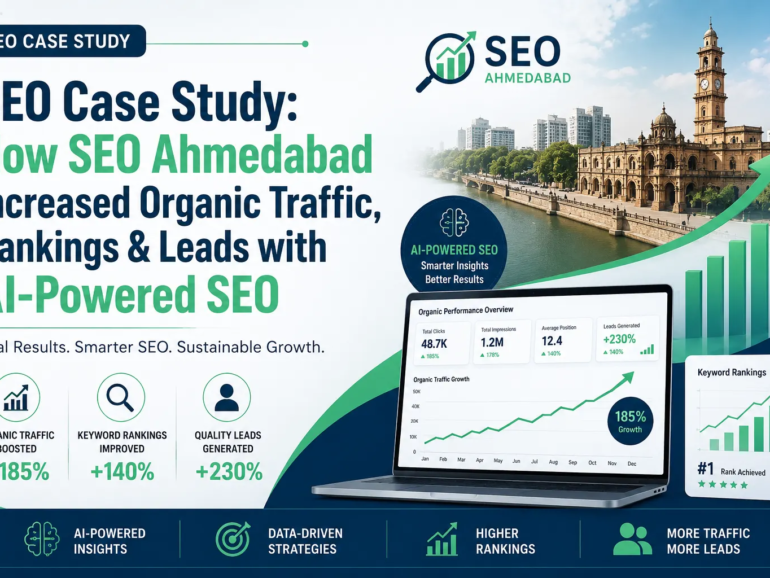 SEO Case Study How SEO Ahmedabad Increased Organic Traffic, Rankings & Leads with AI-Powered SEO