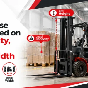 How to Choose a Forklift Based on Load Capacity, Lift Height, and Aisle Width